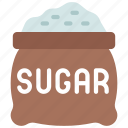 sugar, bag, grocery, store, white, brown