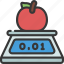 apple, weighing, grocery, store, weight, fruit 