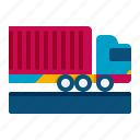 container, truck, logistics, delivery