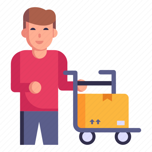 Pushcart, handcart, luggage cart, hand truck, trolley icon - Download on Iconfinder