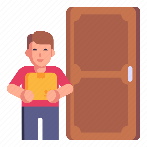 Home delivery, delivery boy, parcel delivery, doorstep delivery, logistics icon - Download on Iconfinder