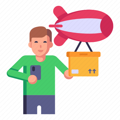Air blimp, cargo delivery, airship cargo, blimp, parcel icon - Download on Iconfinder