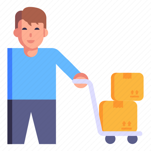 Push cart, handcart, luggage cart, hand truck, trolley icon - Download on Iconfinder