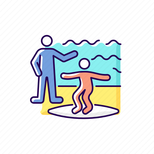Surfing, instructor, summer activity, beach icon - Download on Iconfinder