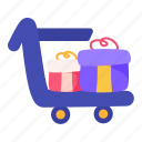 trolley, cart, gift, wrapping, happy, celebrate