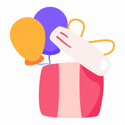 Ballon, gift, wrapping, happy, celebrate, event icon - Download on Iconfinder