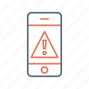 mobile, alert, alarm, error, exclamation, mark, phone, smartphone, warning