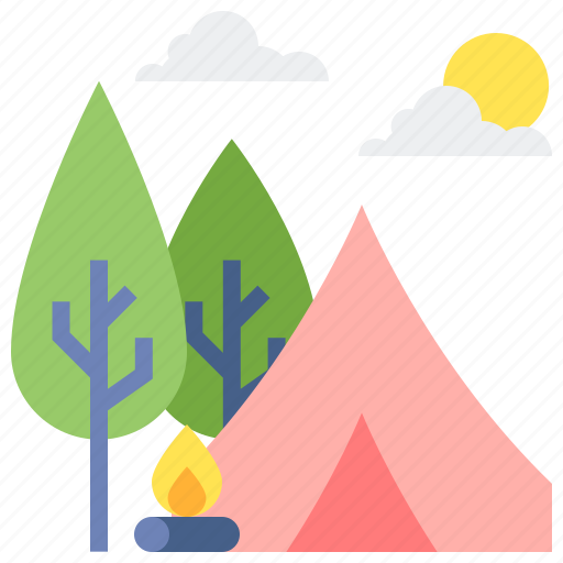 Campground, tent, camping, nature, campfire icon - Download on Iconfinder