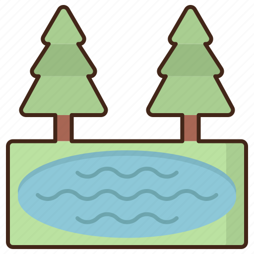 Lake, nature, water, trees icon - Download on Iconfinder