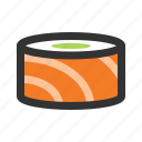 roll, salmon, sushi, japanese 