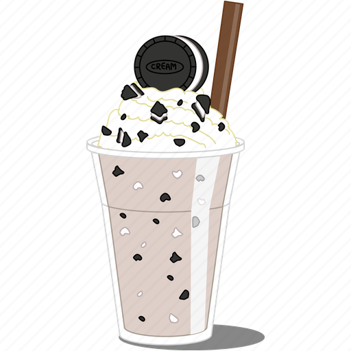 Cookie, and, cream, frappe, smoothie, dessert, sweet icon - Download on Iconfinder