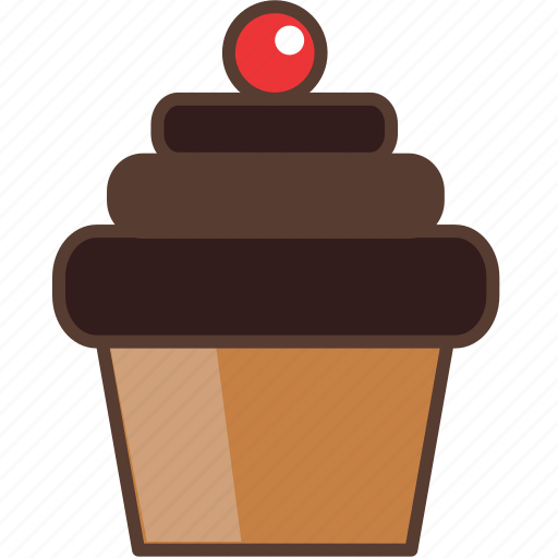 Cake, cherry, chocolate, cupcake, dessert, sweet icon - Download on Iconfinder