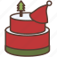 cake, christmas, pine, red, santa claus, snow, sweet 