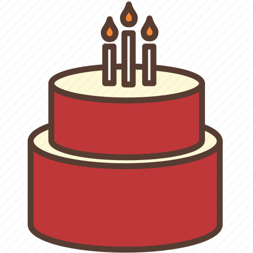 Birthday, birthday cake, cake, candle, cream, red, sweet icon - Download on Iconfinder