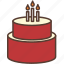 birthday, birthday cake, cake, candle, cream, red, sweet 