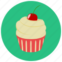 cherry, cupcake, frosting, sweets
