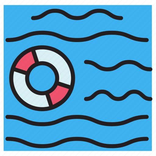 Swimming, pool, swimming-pool, water, ball, swim ring, ring icon - Download on Iconfinder