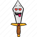 cartoon, dagger, emoji, knife, smiley, sword