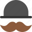 hat, hipster, mustache 
