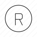 circle, r, r in a circle, registered sign, registration, service mark, trademark symbol 