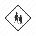 mother and child, parents, pedestrian, person walking, school, school zone, crosswalk