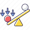synergy bias icon, synergy bias, disbalance, unbalanced scales