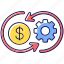 profit, cost synergy icon, cost synergy, financial operation 