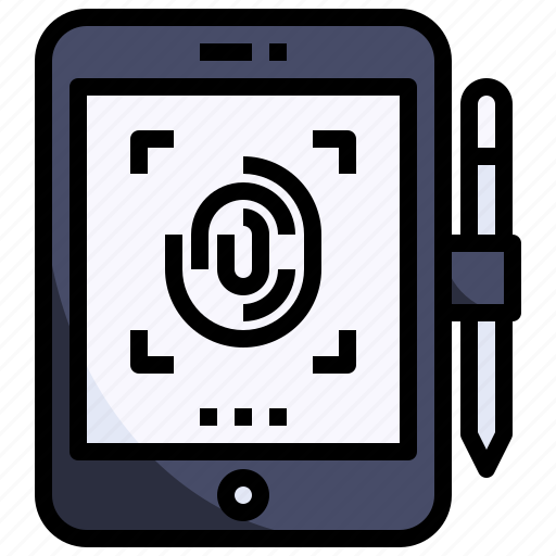 Fingerprint, scanner, tablet, security, technology, pen icon - Download on Iconfinder