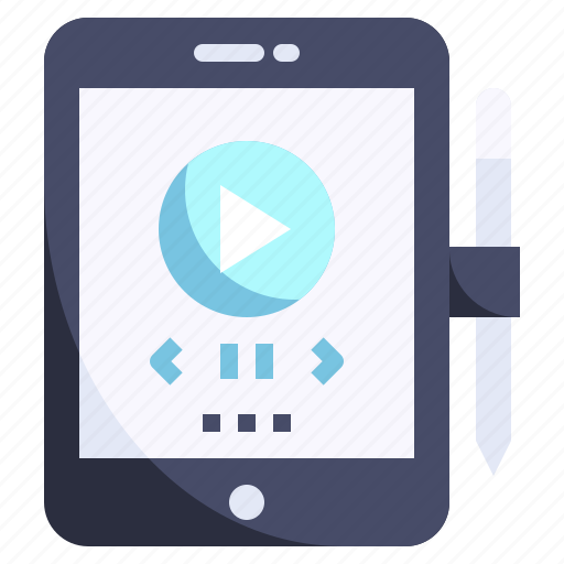 Video, player, movie, multimedia, taplet, pen, tablet icon - Download on Iconfinder