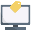 monitor, computer, technology, device, tag, label