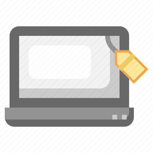 Laptop, price, tag, online, shopping, sale, commerce icon - Download on Iconfinder