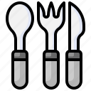 cutlery, fork, spoon, camping, metal 