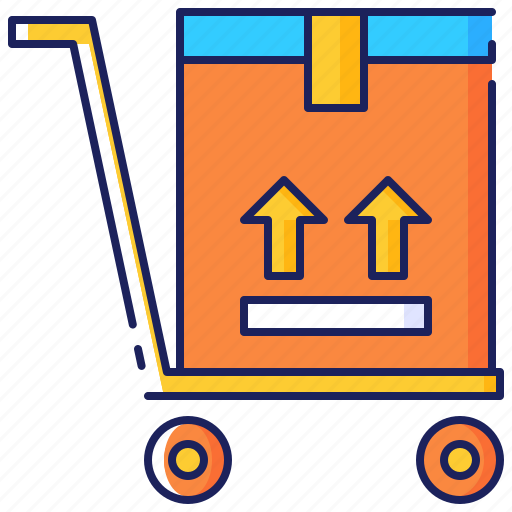 Box, cargo, hand, package, shipment, trolley, truck icon - Download on Iconfinder