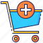 add, cart, commerce, purchase, shopping, trolley 