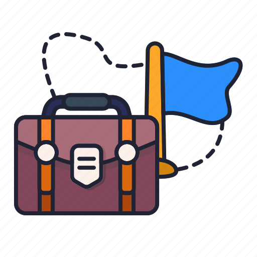 Briefcase, businessman, career, climbing, flag, man, mountain icon - Download on Iconfinder