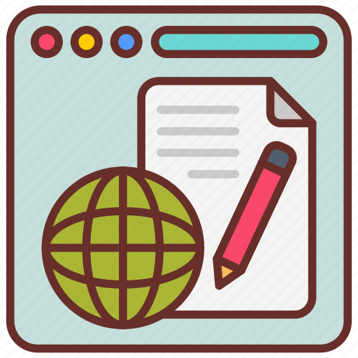 Online, project, digital, website, globe, pencil, paper icon - Download on Iconfinder