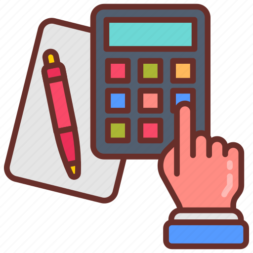 Accounting, mathematics, calculator, pen, hand, paper, business icon - Download on Iconfinder