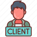 client, customer, buyer, guest, user, lodger