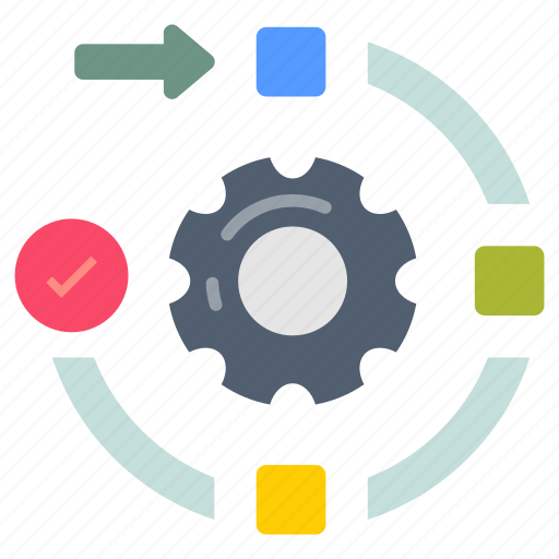 Workflow, gear, tick, work, cycle, plan, system icon - Download on Iconfinder