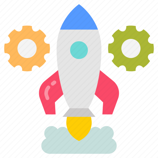 Launch, optimization, rocket, gears, planning, innovation, new icon - Download on Iconfinder