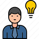 idea, bulb, creative, human, business