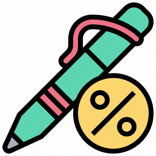 Accounting, estimated, pen, percentage, tax icon - Download on Iconfinder