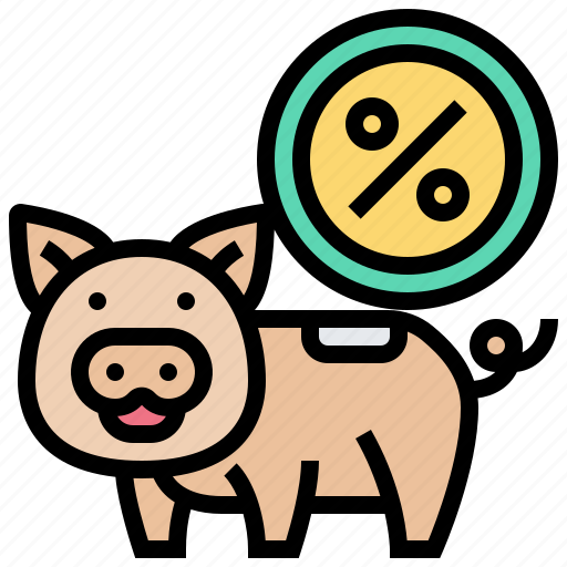 Bank, percentage, pig, tax, withholding icon - Download on Iconfinder