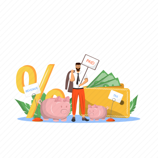 Businessman, piggybank, employee, money, taxpayer illustration - Download on Iconfinder