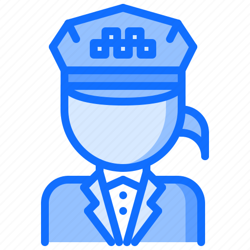Uniform, cap, woman, taxi, driver icon - Download on Iconfinder