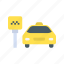 taxi stop, cab, vehicle, signal, traffic 