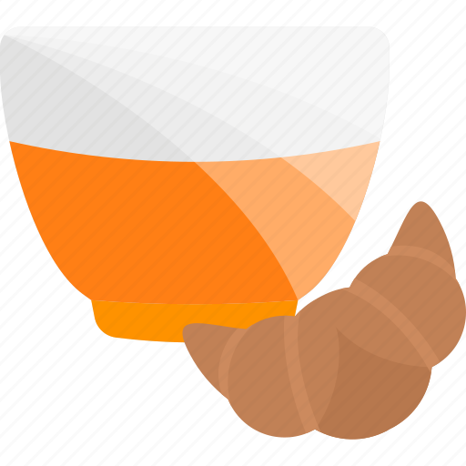Croussant, drink, food, tea icon - Download on Iconfinder