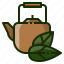 tea, pot, hot, drink, beverage, leafs, leaves, oganic