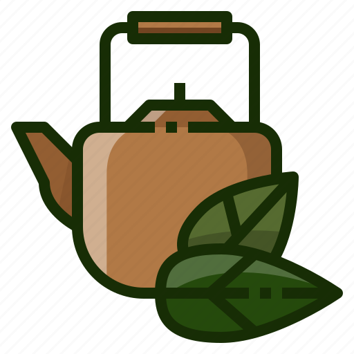 Tea, pot, hot, drink, beverage, leafs, leaves icon - Download on Iconfinder