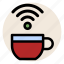 cup, drink, hot drink, mug, social, tea, wifi 